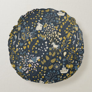 Cojín Redondo Modelo abstracto del vintage