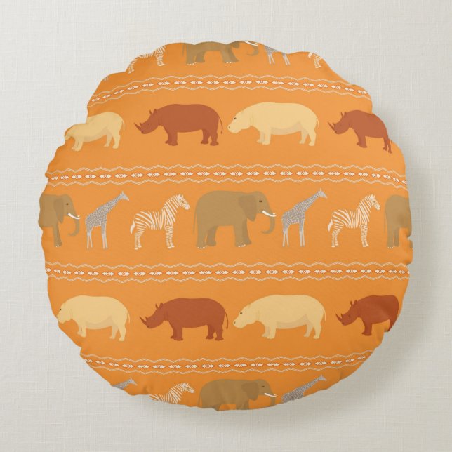 Cojín Redondo Modelo africano (Anverso)