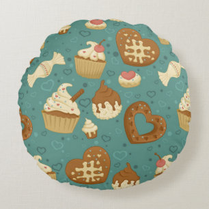 Cojín Redondo Modelo con las magdalenas y los caramelos