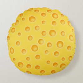 Cojín Redondo Modelo de la textura de Cheezy del queso suizo