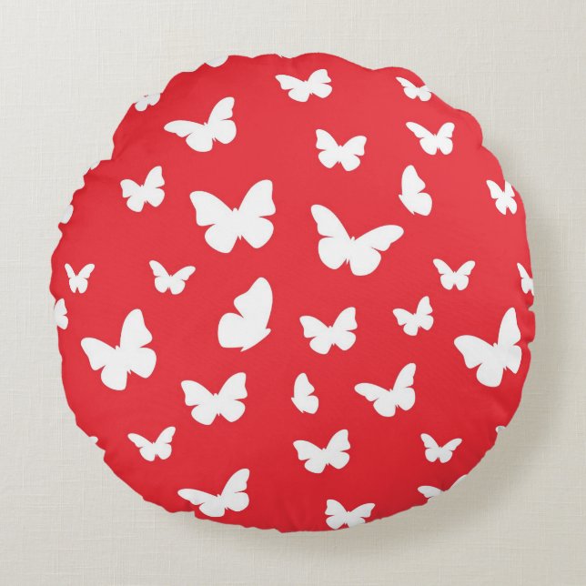 Cojín Redondo Modelo de mariposa 2 (Anverso)