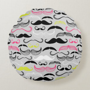 Cojín Redondo Modelo del bigote, estilo retro