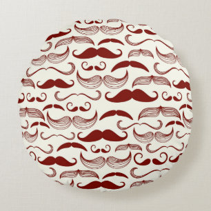 Cojín Redondo Modelo del bigote, estilo retro 3