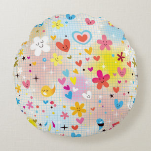 Cojín Redondo modelo del dibujo animado de la diversión