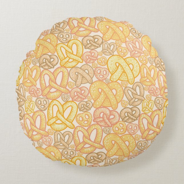 Cojín Redondo Modelo del pretzel (Anverso)