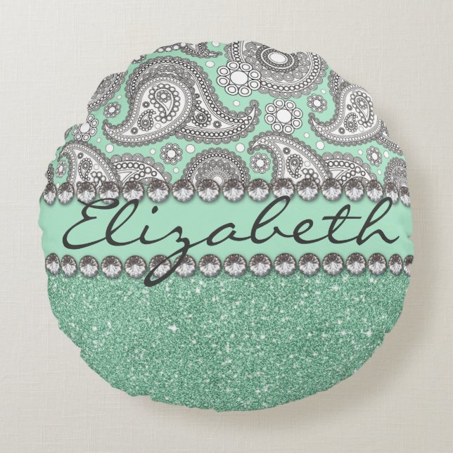 Cojín Redondo Modelo diamante de imitación de la impresión de (Anverso)