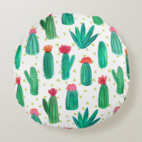 Modelo floreciente del cactus de la acuarela linda