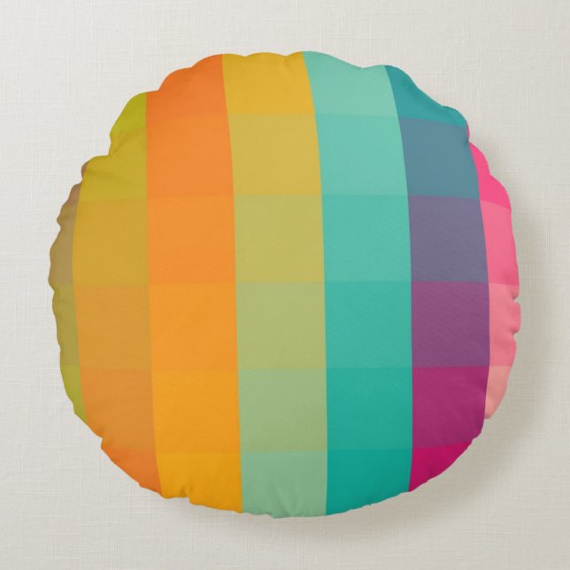 Cojín Redondo Modelo geométrico abstracto (Anverso)