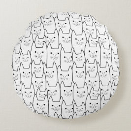Cojín Redondo Modelo lindo de los gatos