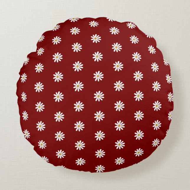 Cojín Redondo Modern Blooming Floral Round Home Pillow (Anverso)