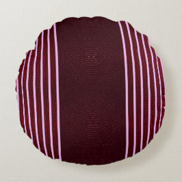 Cojín Redondo Modern Burgundy Reptile Skin & Stripe 