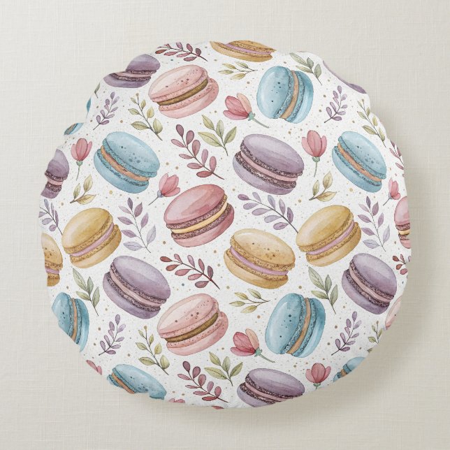 Cojín Redondo Modern Fun Sweet Macaroons (Anverso)