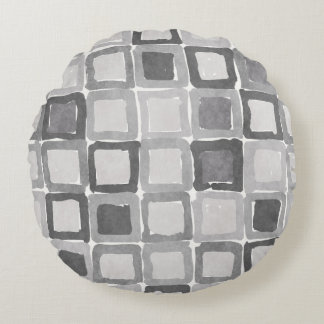 Cojín Redondo Modern Gray Painted Patches 