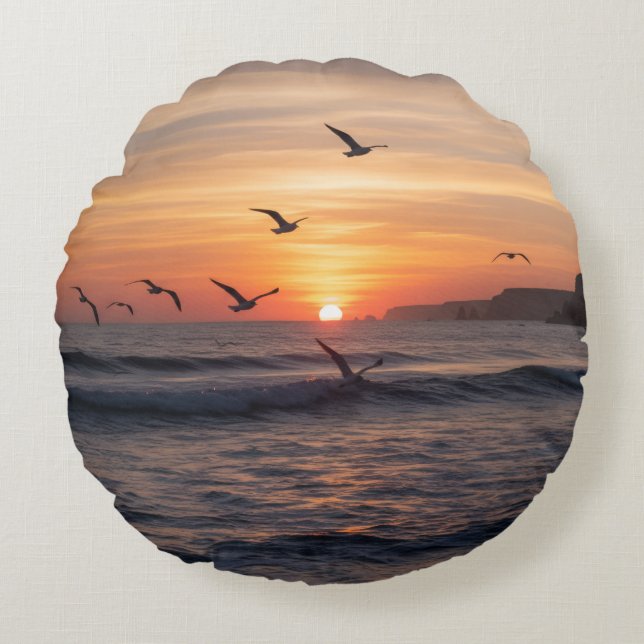 Cojín Redondo  |Modern Round Throw Pillow | Designer KazooStudio (Anverso)