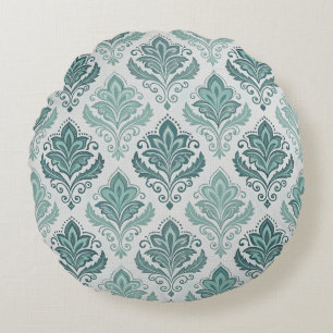 Cojín Redondo Modern Teal Nordic Damask