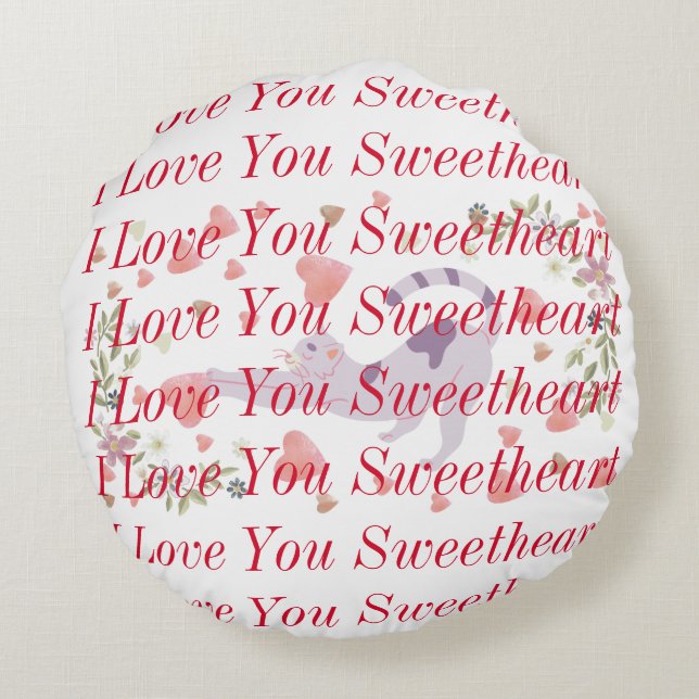 Cojín Redondo Moderna caligrafía roja cúpula Imprimir fondo de g (Reverso)