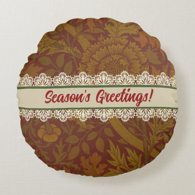 Cojín Redondo Moderno campo de campo William Morris Holiday (Anverso)