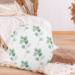 Cojín Redondo Moderno color de agua Eucalipto Patrón verde<br><div class="desc">Moderno color de agua Eucalipto Patrón verde</div>