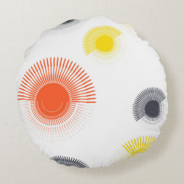 Cojín Redondo Moderno, lúdico, animado, fresco, circular y geomé