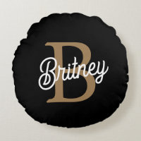 Moderno y elegante nombre de monograma Black Gold