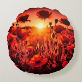 Cojín Redondo Mohn im Gegenlicht
