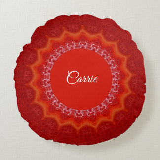 Cojín Redondo Molde de Gelatina Rojo de Fresa Monogramado
