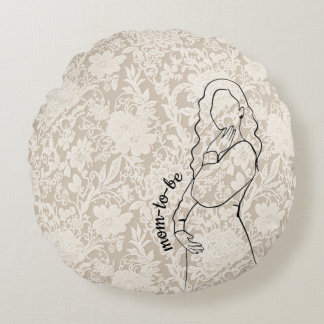 Cojín Redondo Mom-to-be Faux Lace 