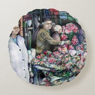 Cojín Redondo Momento mágico en el mercado de Misloc