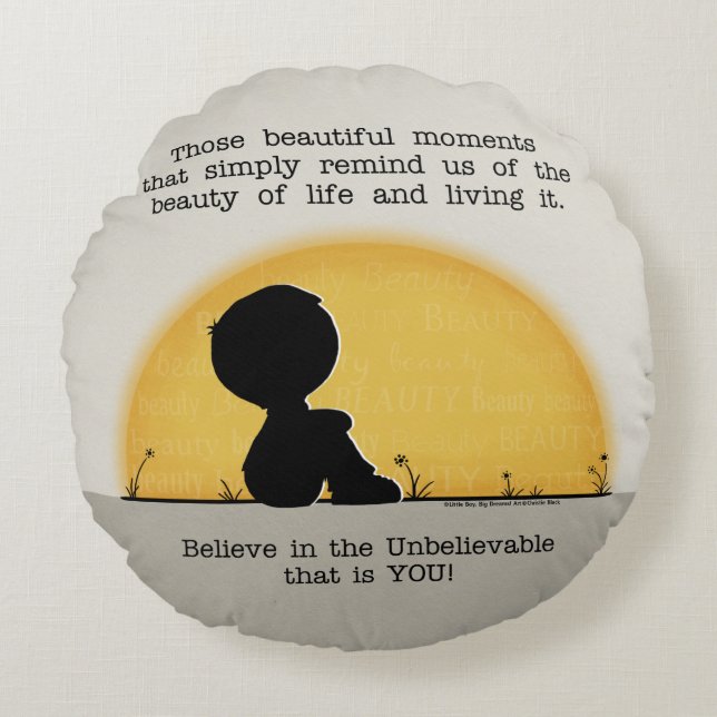 Cojín Redondo Momentos hermosos (Anverso)