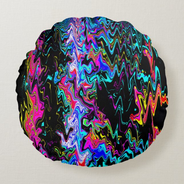 Cojín Redondo Momentos psicodélicos... (Anverso)