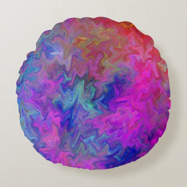 Cojín Redondo Momentos psicodélicos (Anverso)