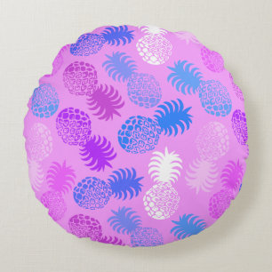Cojín Redondo Momona Hawaiian Tropical Piña Reversible