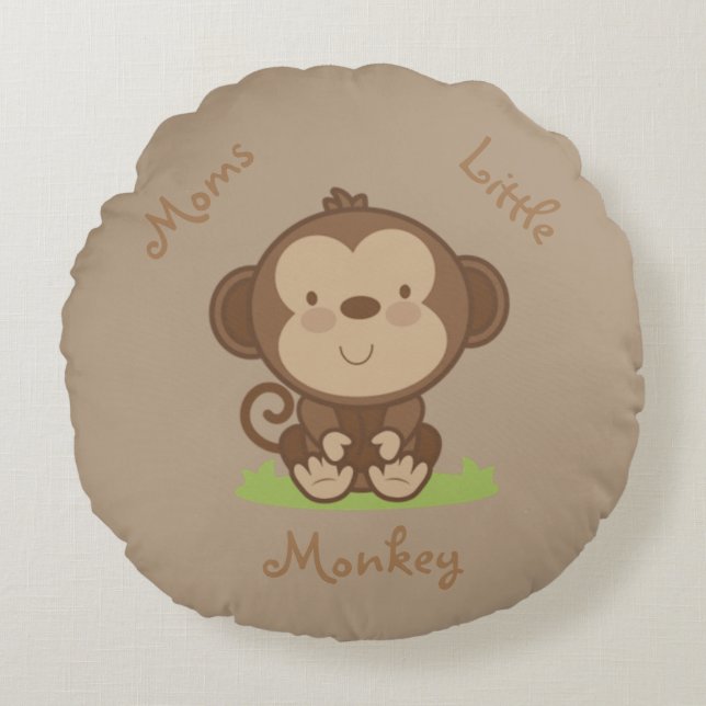 Cojín Redondo Moms Little Monkey (Anverso)