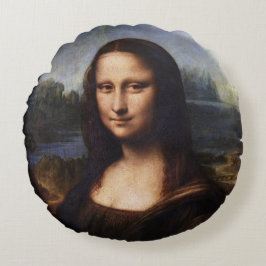 Cojín Redondo Mona Lisa y Leonardo da Vinci/vintage Italia
