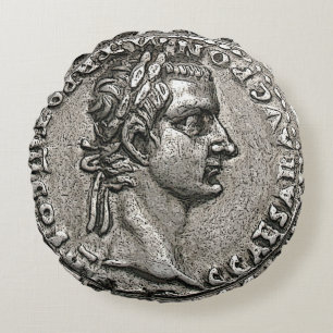 Cojín Redondo Moneda antigua del 🏛️ Gaius Caesar