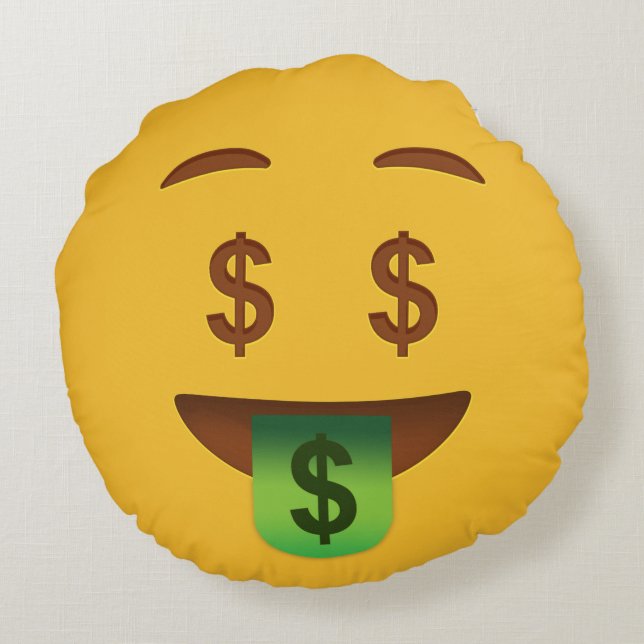 Cojín Redondo Moneda cara    EmojiAlmohada (Reverso)