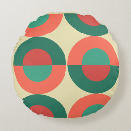 Cojín Redondo Moneda Coral Moderna De Mediano Siglo