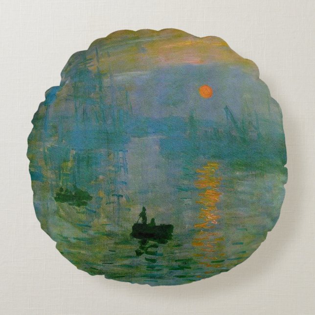 Cojín Redondo Monet Impression Sunrise Bella Artes (Anverso)