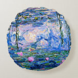 Cojín Redondo Monet: Water Lilies 1919, pintura famosa<br><div class="desc">Claude Monet: Water Lilies Red,  1919,  hermosa pintura de arte fino</div>