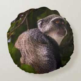 Cojín Redondo Mono azul, Zanzíbar