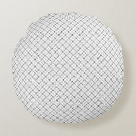Cojín Redondo Monochrome Geometric Texture|Seamless Diamond Look