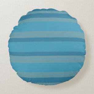 Cojín Redondo monocromático de rayas azules