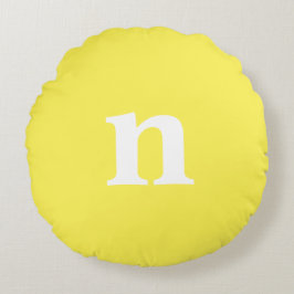 Cojín Redondo Monograma Amarillo