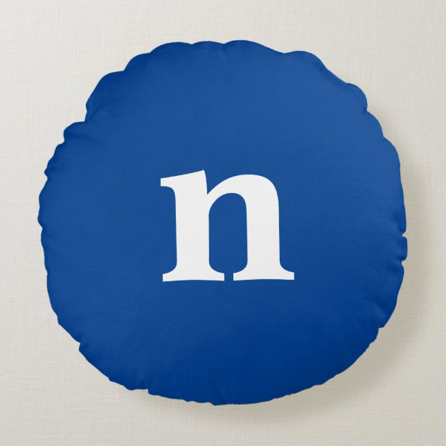 Cojín Redondo Monograma azul (Anverso)