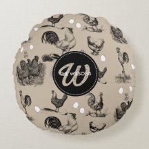 Monograma de huevo de gallo de pollo de campo vint