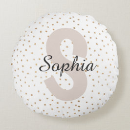 Cojín Redondo Monograma de nombre personalizado de carta persona