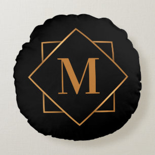 Cojín Redondo Monograma de oro
