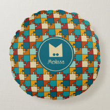 Monograma de patrón de rompecabezas de rompecabeza