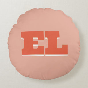 Cojín Redondo Monograma de personalizado Retro Bold College Dorm