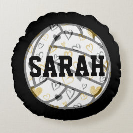 Cojín Redondo Monograma de voleibol